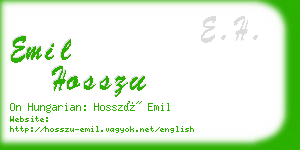 emil hosszu business card